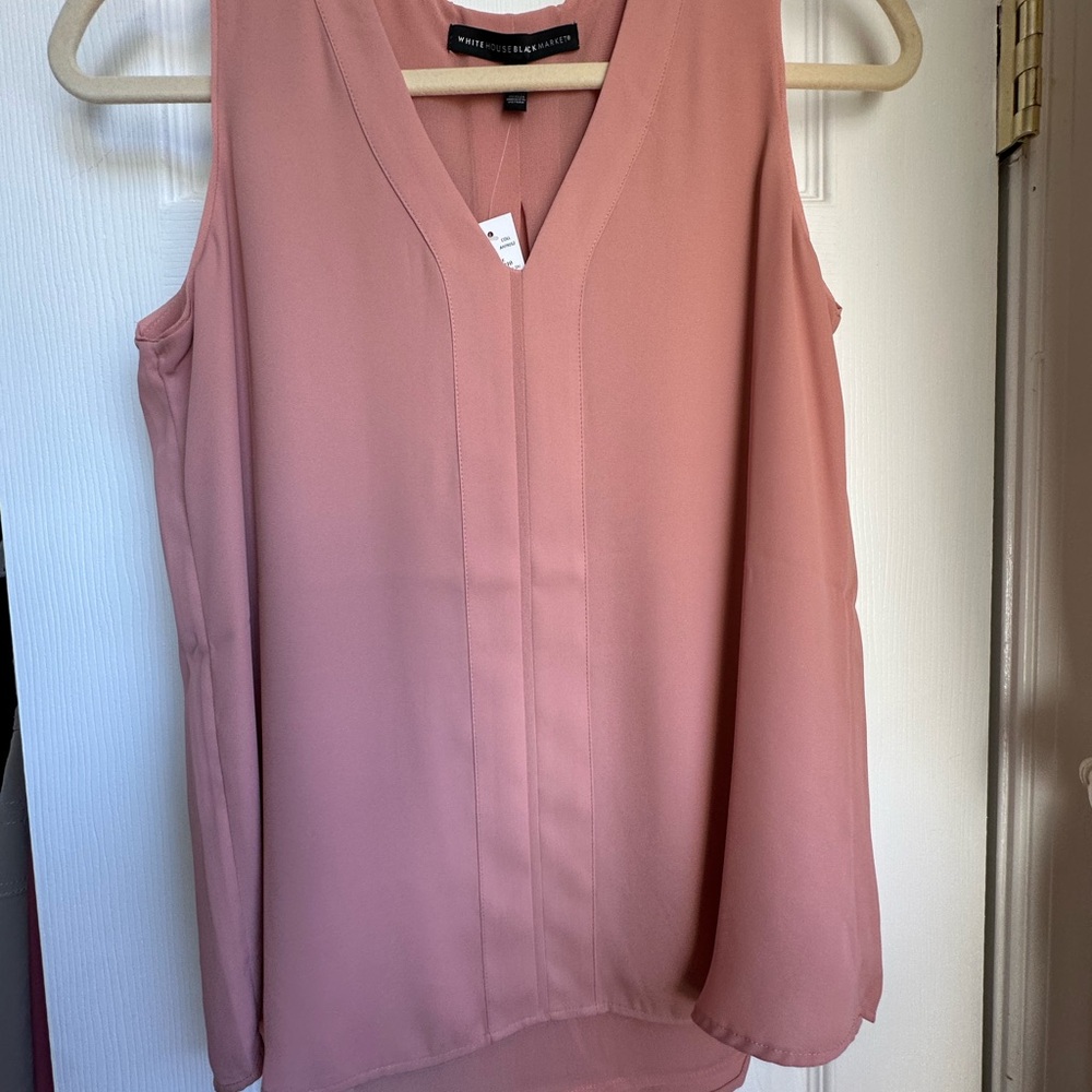 White House Black Market Blush Sleeveless Blouse